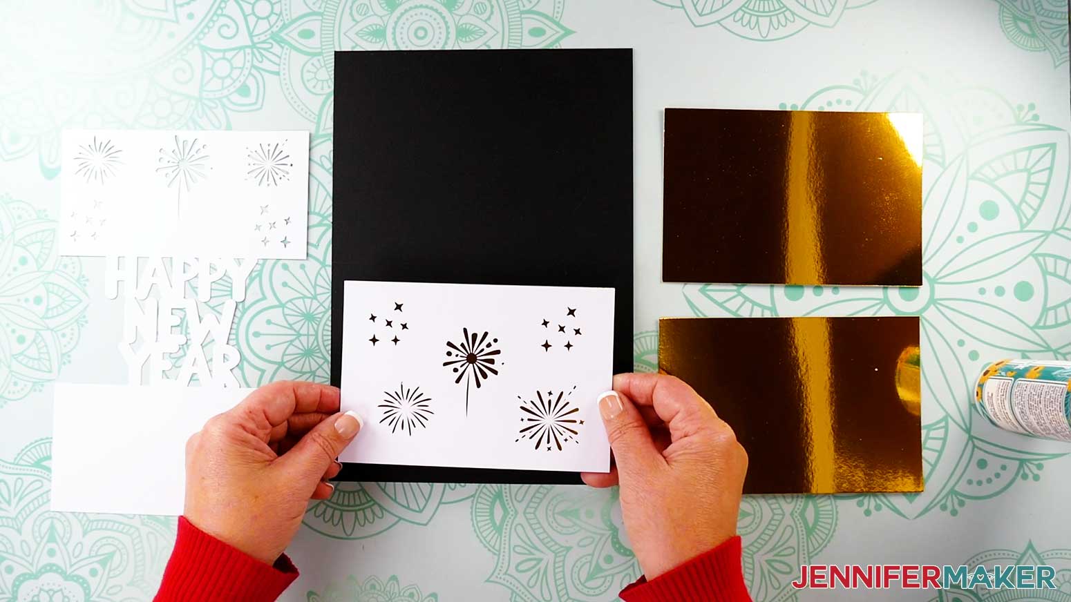 Add outside panel to New Year pop up card design