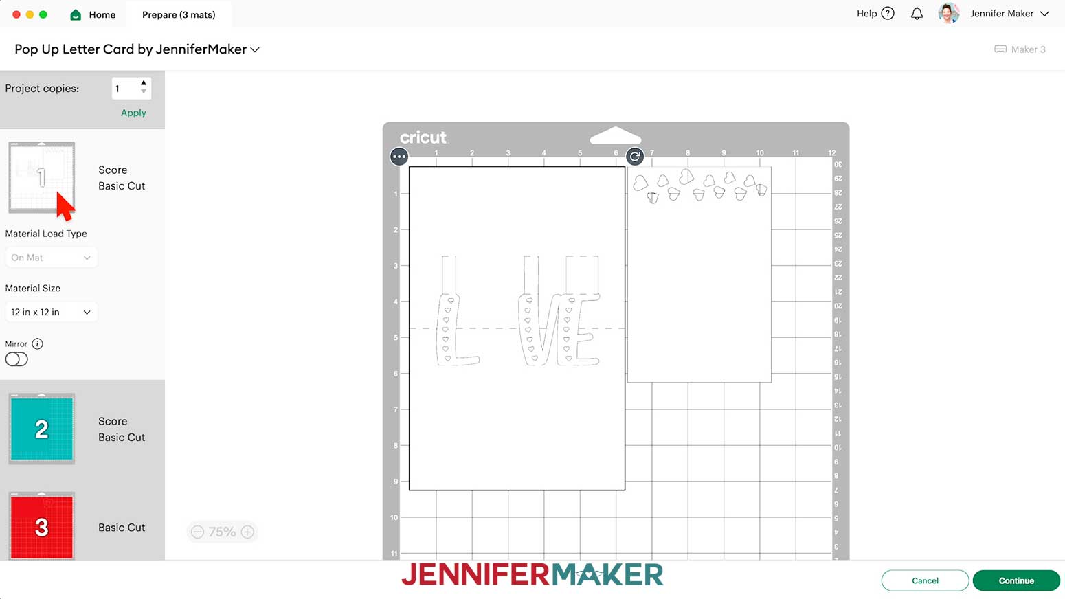Mat one on the prepare screen, it is the white cardstock mat