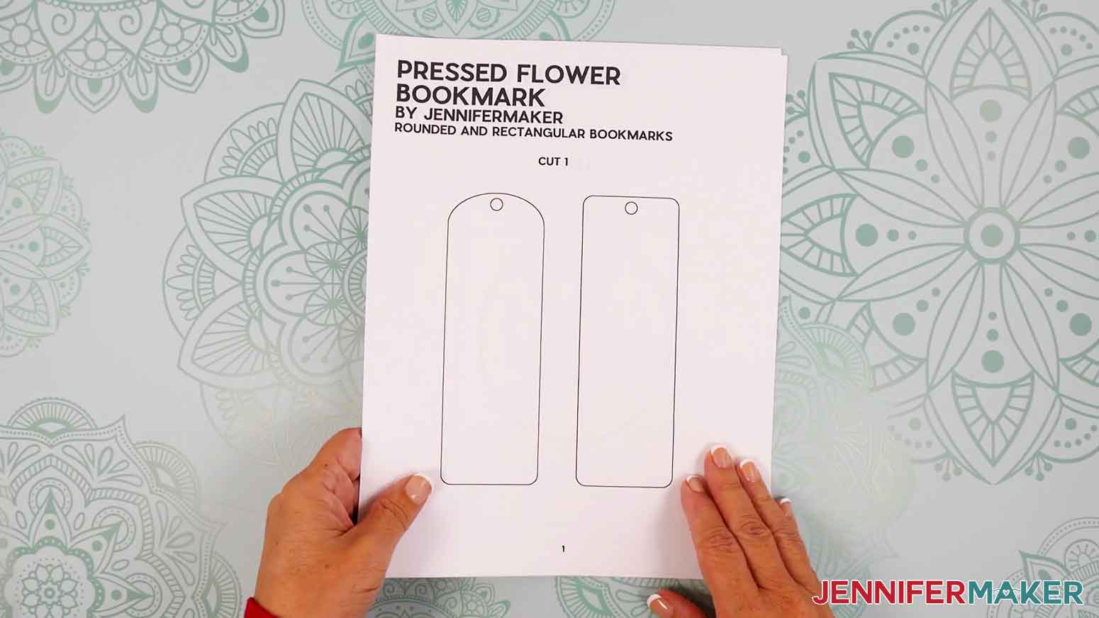 Printed PDF of pressed flower bookmark designs.