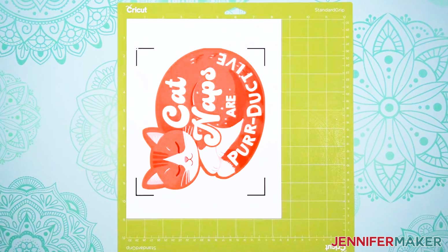 Place the printable iron-on in the upper left corner of the machine mat.