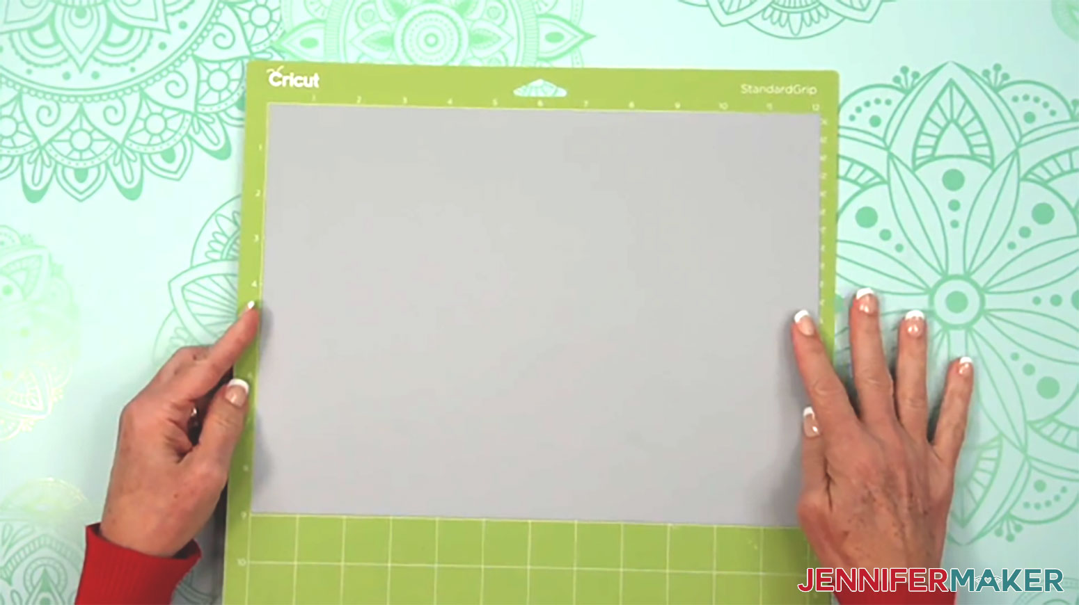 Place the metallic puff vinyl onto the machine mat with the carrier side down.