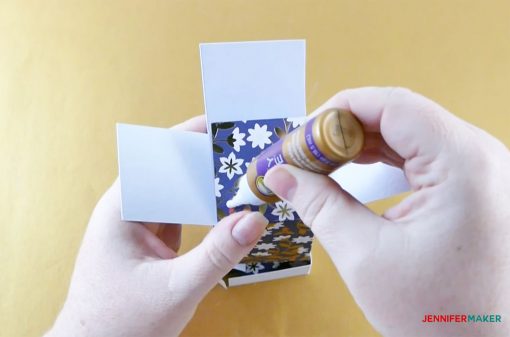 Glue the bottom flaps of your pull-up gift box