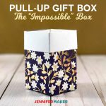 Make a Pull-Up Gift Box, also called an Impossible Box | Free Cricut and SIlhouette SVG Cut File | Papercraft Tutorial