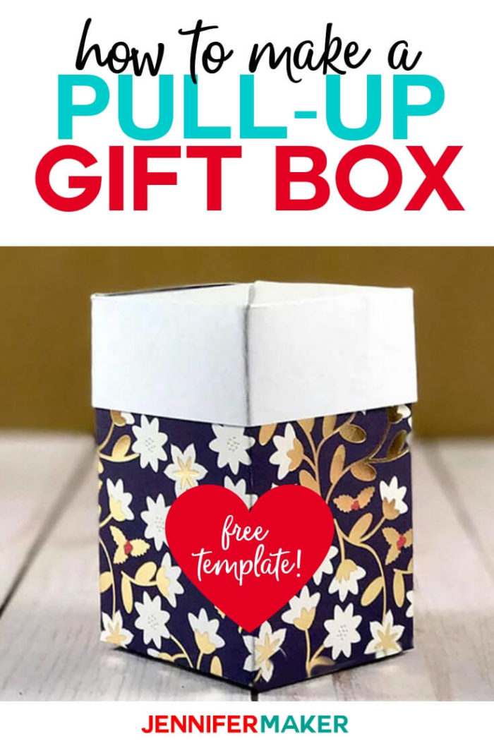 This Pull-Up Gift Box, also called an Impossible Box is perfect for a small gift. You can find the the free cut file and tutorial on my website. #cricut #cricutmade #cricutmaker #cricutexplore #svg #svgfile