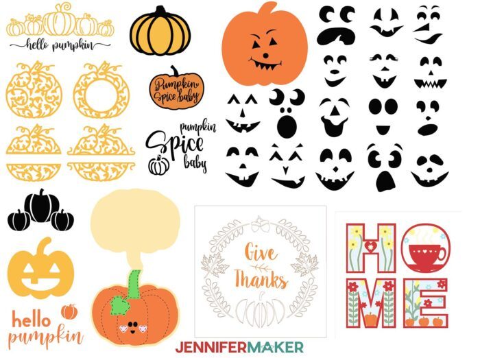 Collection of 31 free pumpkin svgs from JenniferMaker