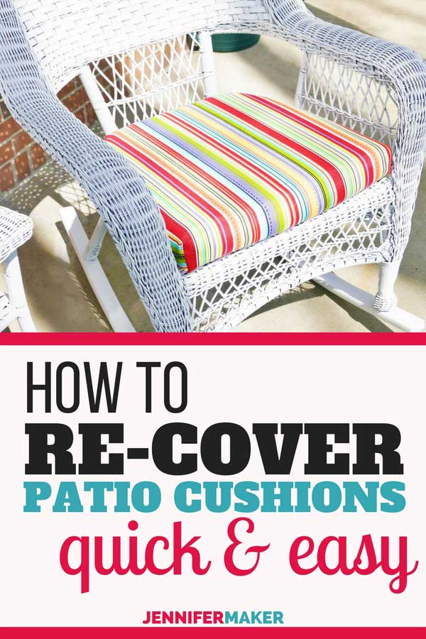 Recover Your Patio Cushions Fast & Easy with this Sew/No-Sew Technique #patio #outdoorliving #diy #homedecor