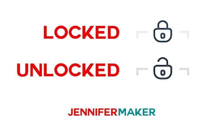 Locked vs unlocked in Cricut Design Space