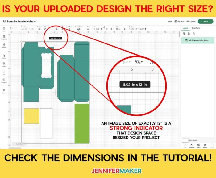 Uploaded design to Cricut Design Space may not be the right size and how to tell