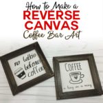 How to make reverse canvas projects: Coffee Bar Art #cricut #silhouette #vinyl #svgcutfile