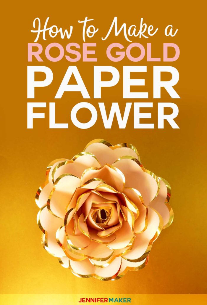 Rose Gold Paper Flower - Foil Edged Heart-Shaped Petals - Jennifer Maker