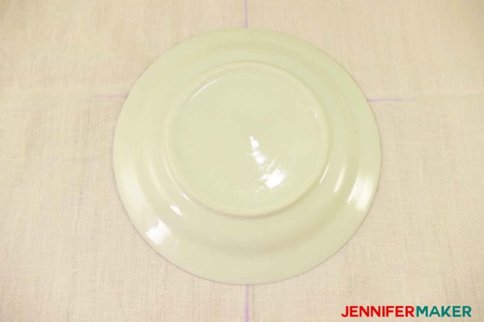 Put a salad plate on your fabric to to sew a round jewel neckline on a shirt or tunic