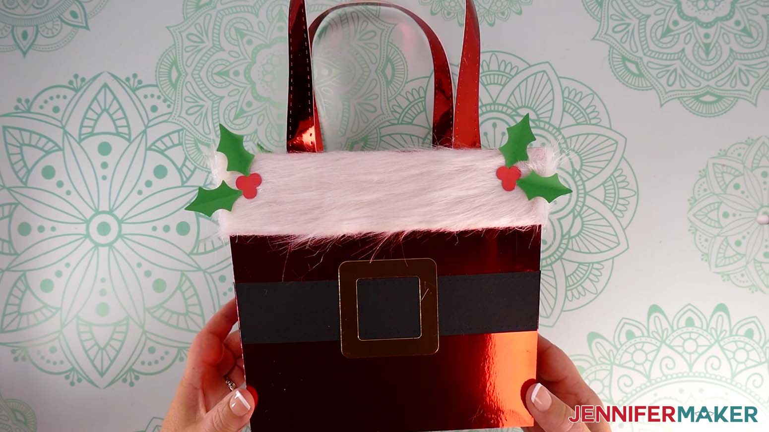 The finished Santa Purse Gift Bag