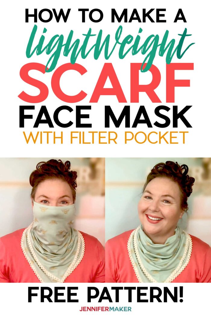 Make a Pretty Scarf Face Mask with a Free Pattern and Tutorial #sewing #facemask #scarf