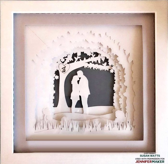 Paper Art Shadow Box made by Susan W.