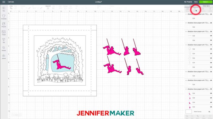 Shadow Box Paper Art Template (svg cut file) in Cricut Design Space