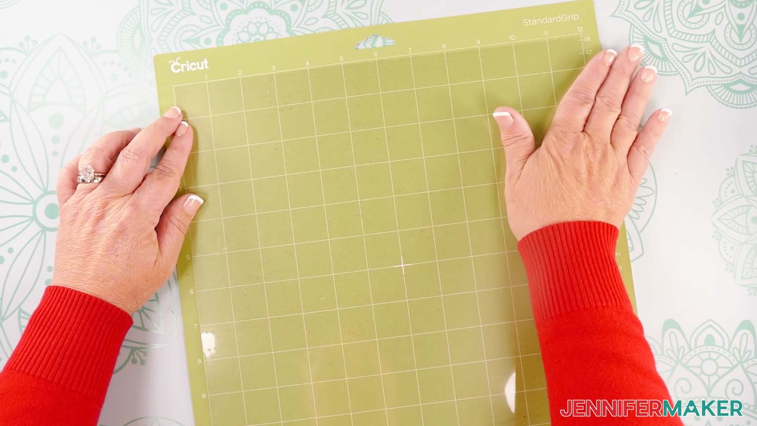 Place the acetate on a green machine mat to make a shadow box with floating pieces