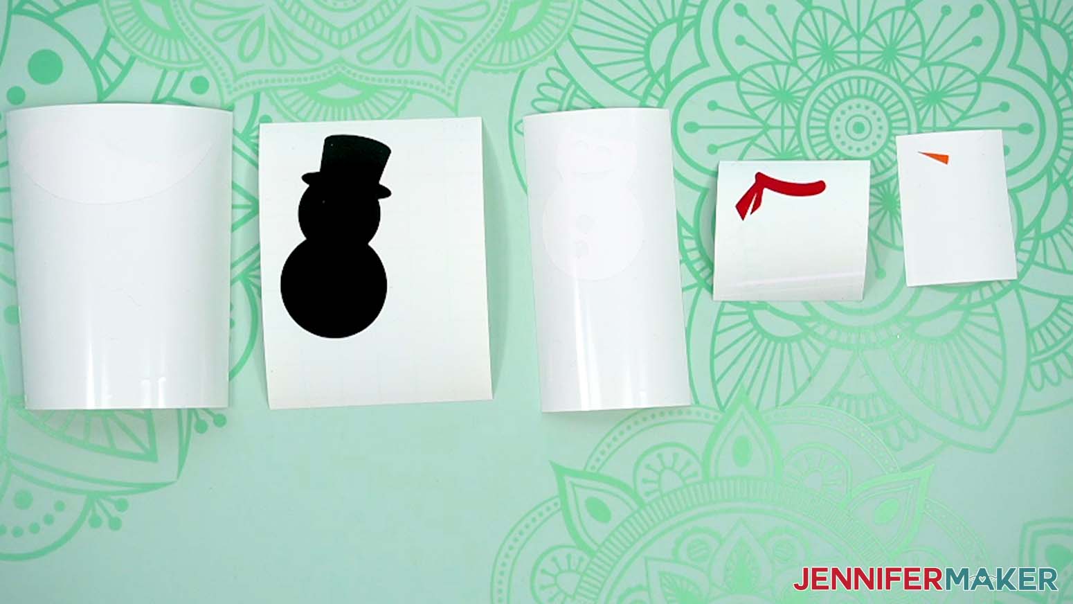 Cut snowman vinyl pieces