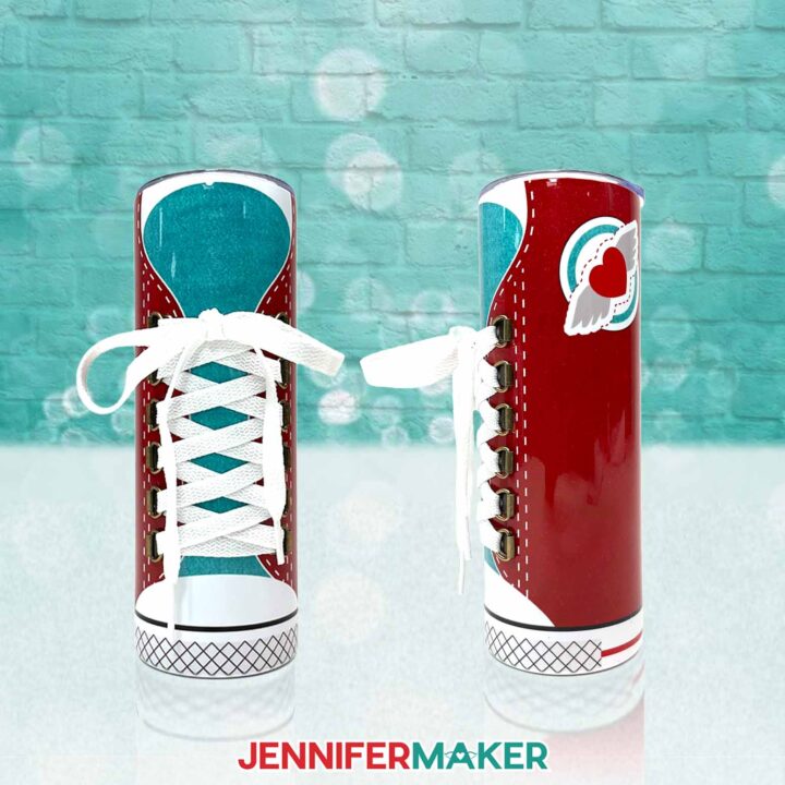 Shoe Tumbler Wrap With Real Laces