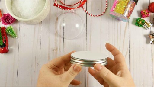 Glue the paper to the lid of your Mason jar