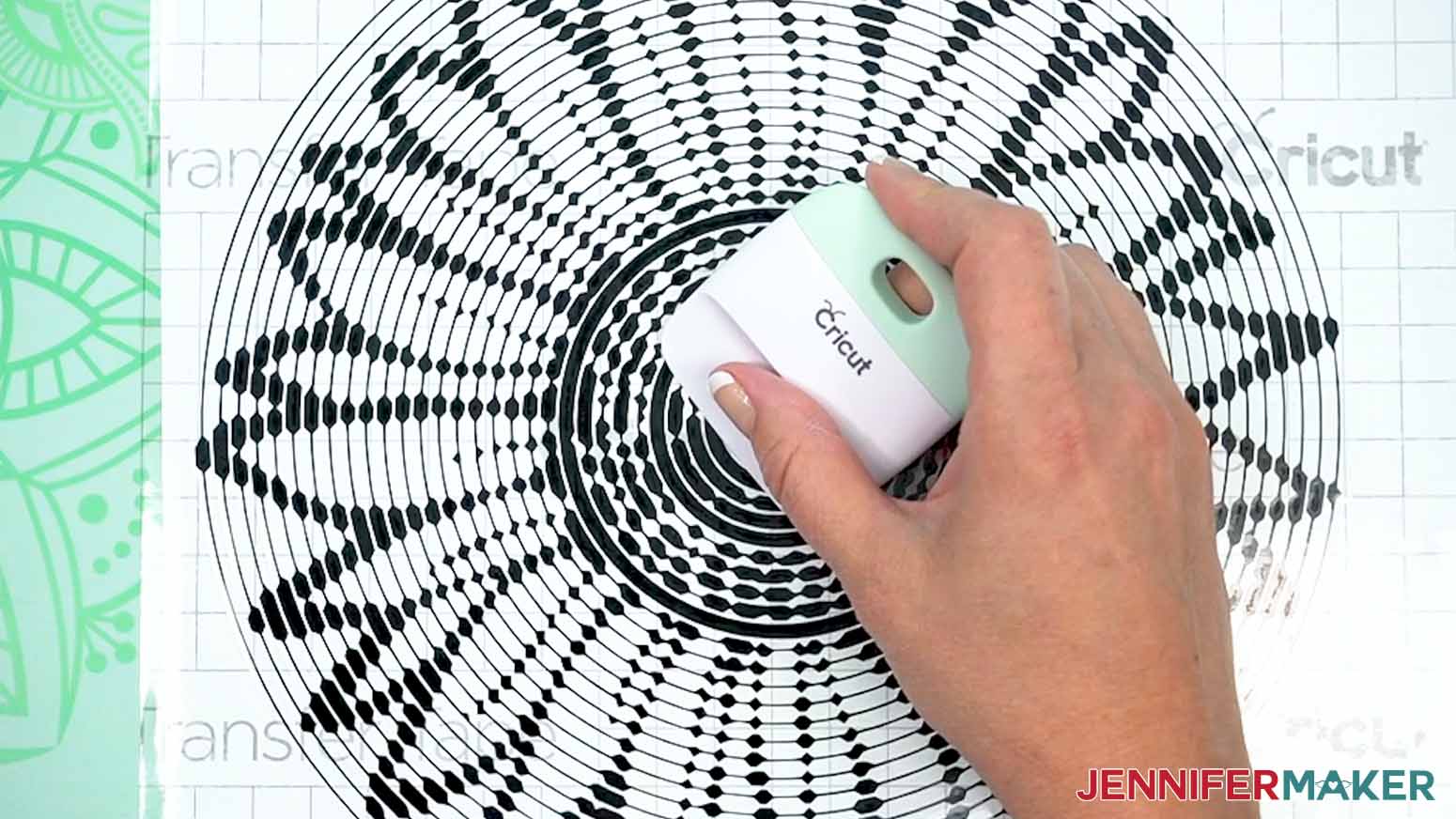 use scraper tool to burnish from the center out