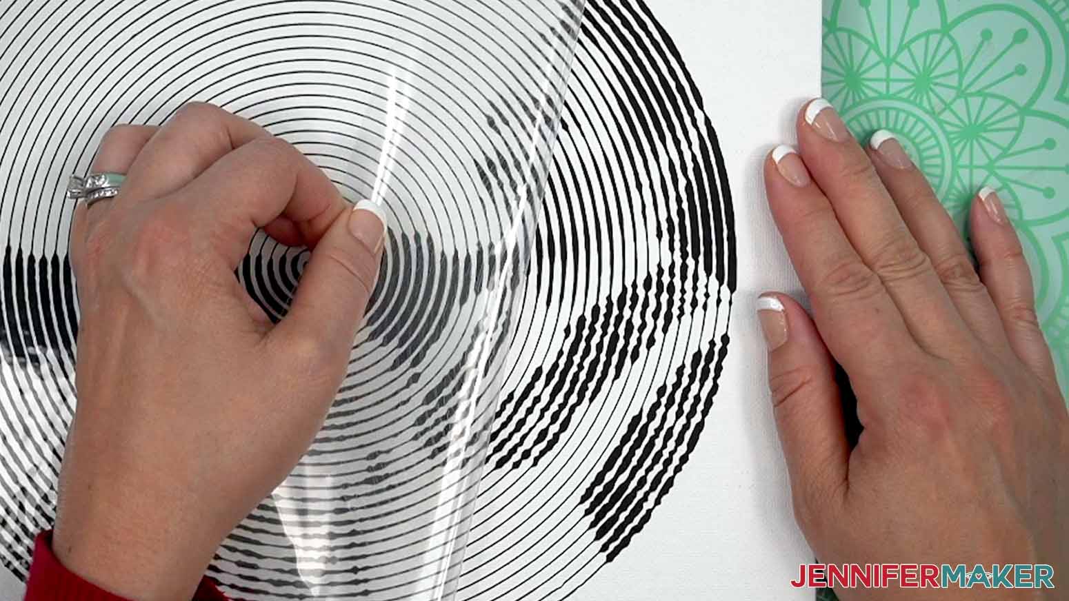 peel carrier sheet when the vinyl has cooled