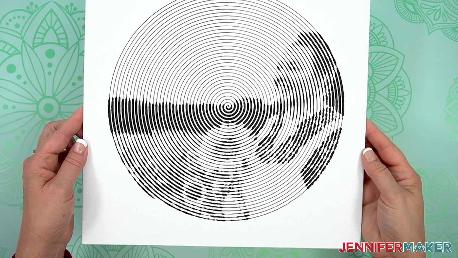 A spiral betty design of Jennifer in a sunflower field