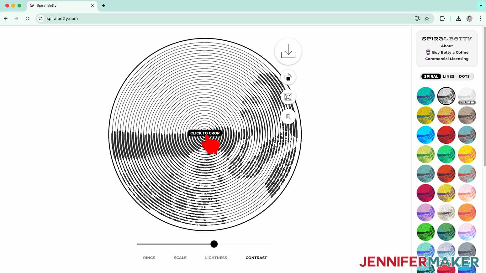 click the image from any of the sections to crop your photo and adjust the scale or focus on a different area of your photo.