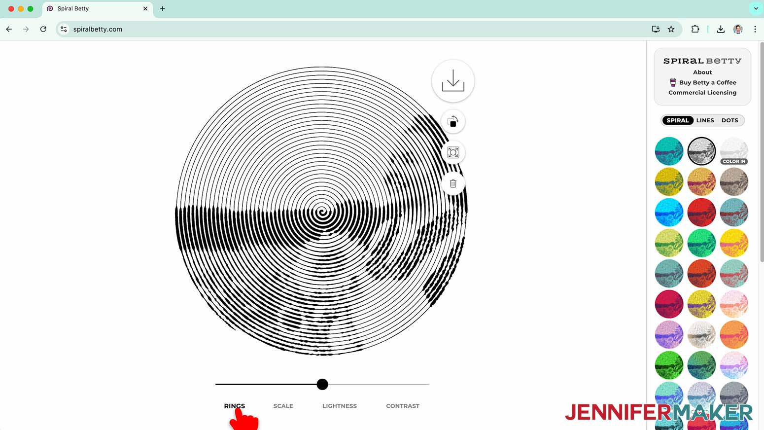 Upload a photo and click on rings to adjust