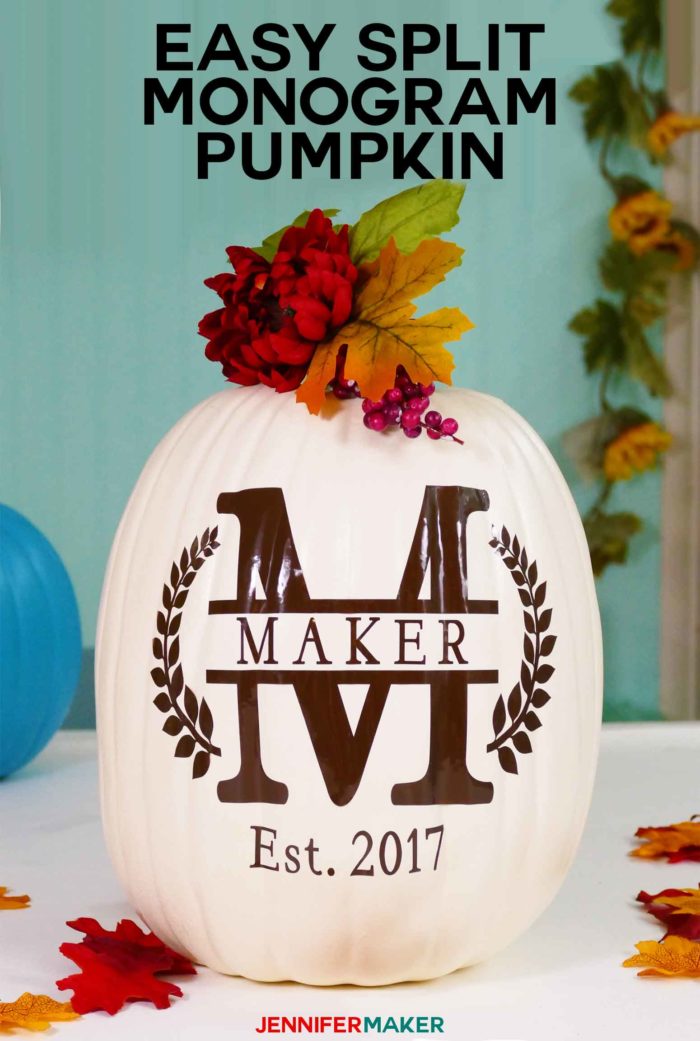 Make an Easy Split Monogram in Cricut Design Space with this Step-by-Step Tutorial | Monogrammed Pumpkin | #cricut #cricutdesignspace #svgcutfile #tutorial #autumn