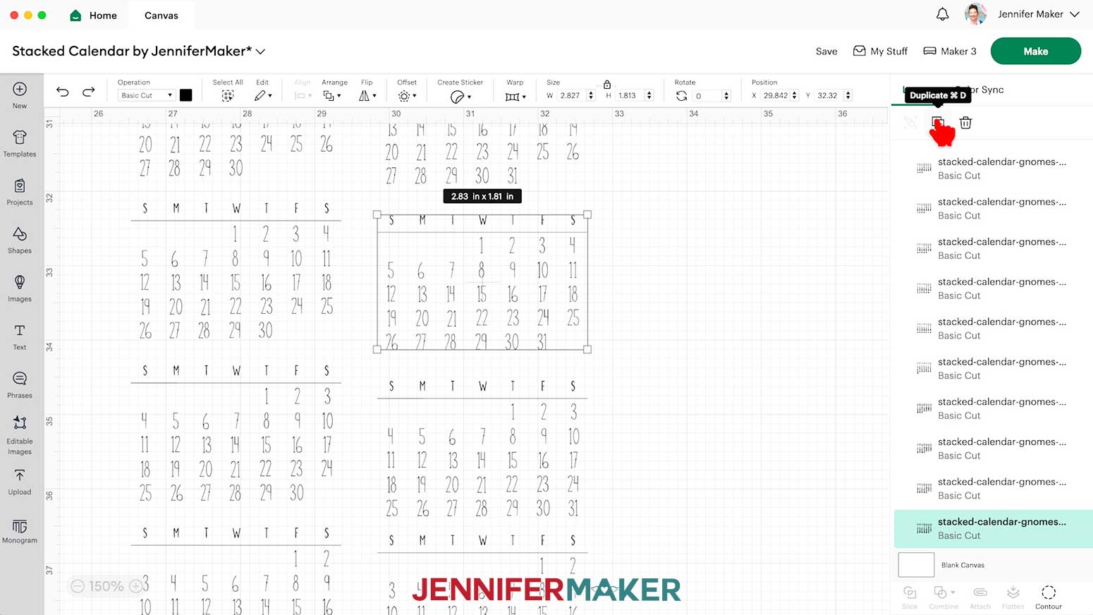Find the month grid that fits your January, and Duplicate it.