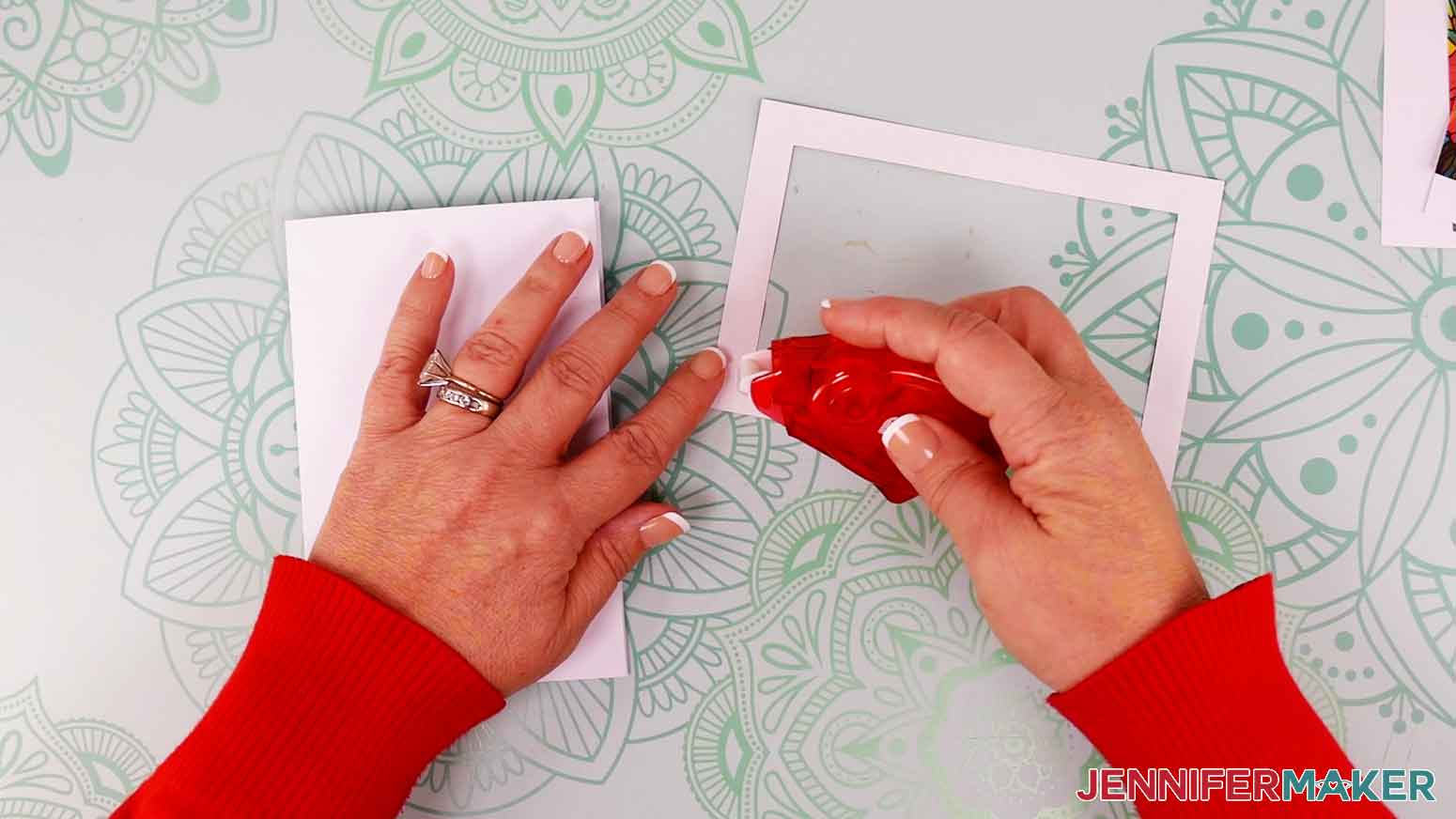 Apply double sided adhesive tape around the back side of the largest ink saving flower layer.