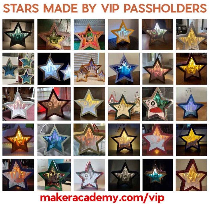 Hanging Star Ornaments made by students