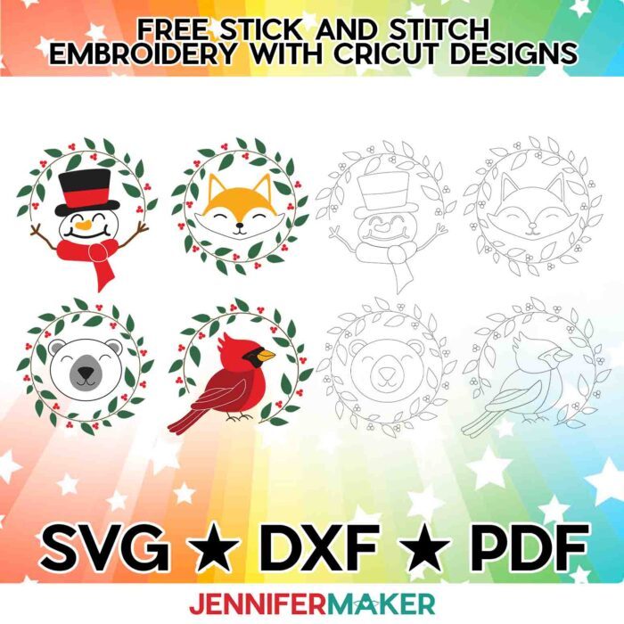 Free Stick and Stitch Embroidery with Cricut SVG, DXF, and PDF designs