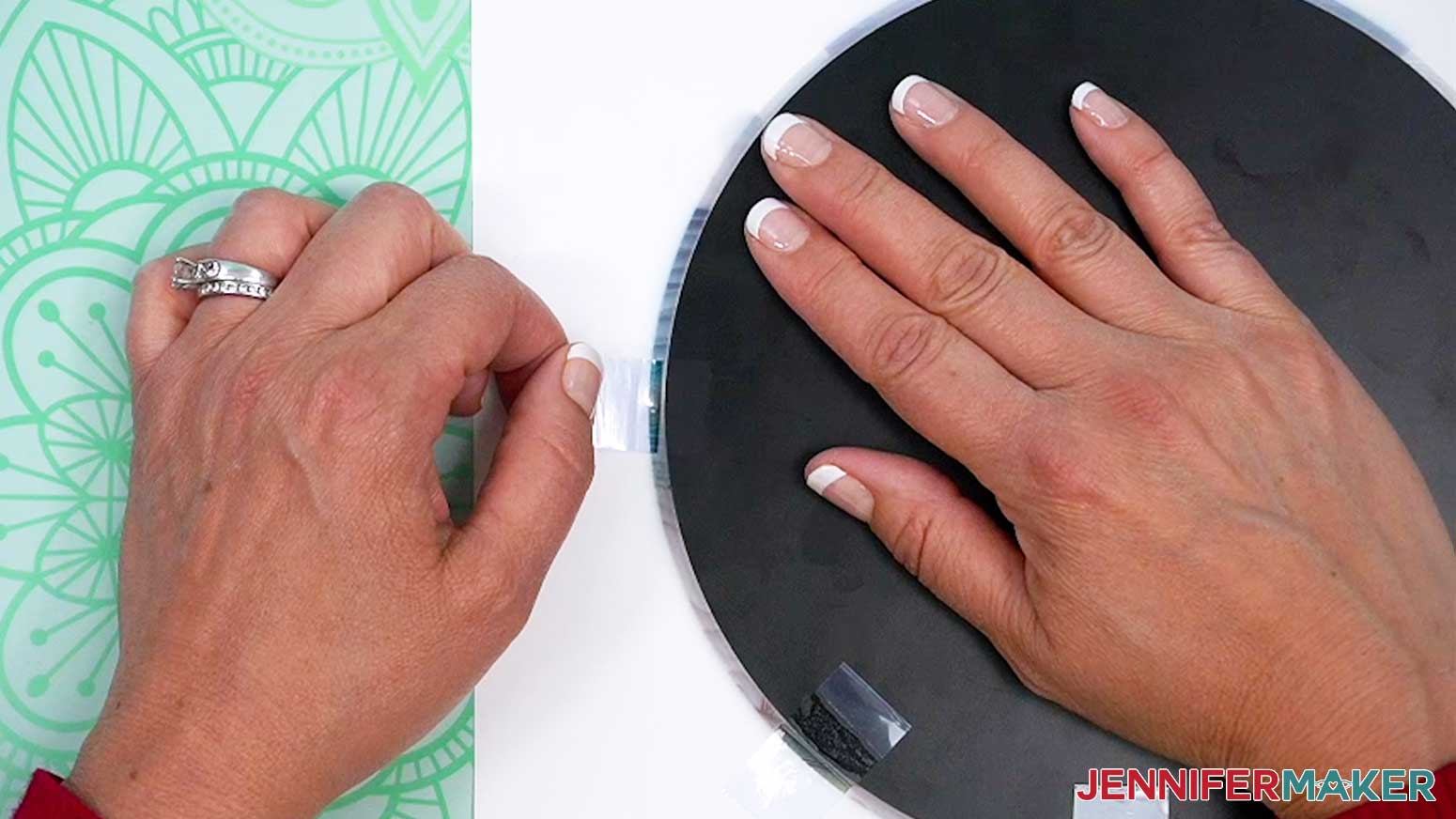 Once the blank is cool, turn your clock over and remove the heat resistant tape using the folded tabs.