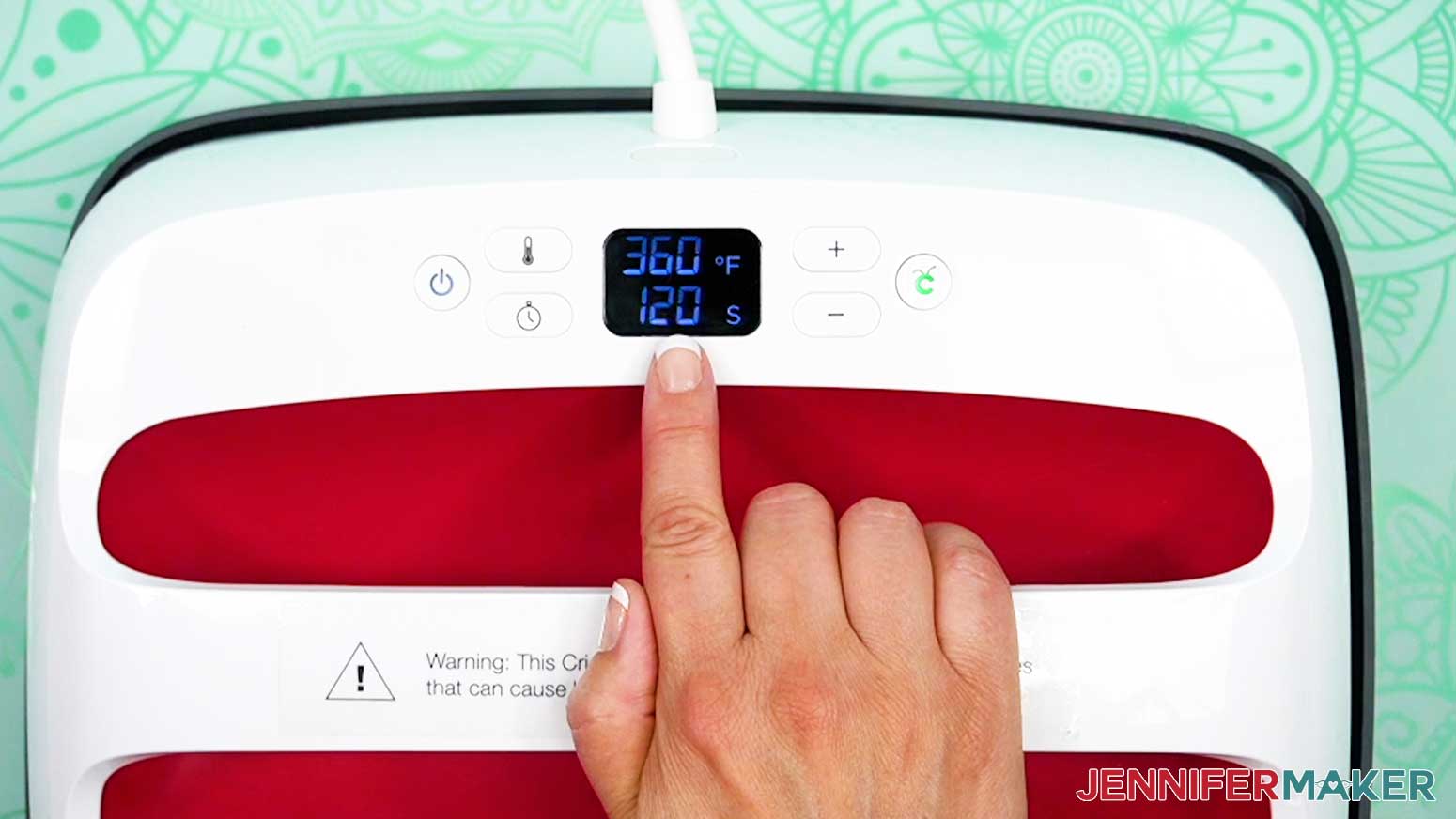 Turn on the EasyPress and set the temerature and time.