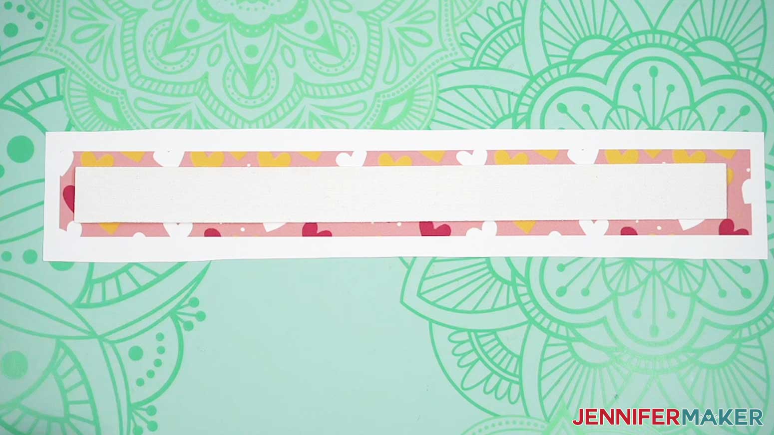 Place the faux leather glitter side down on the sublimation print.