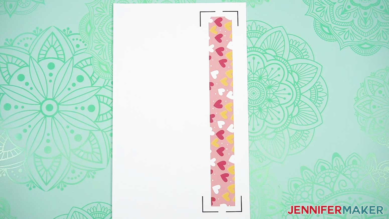 Printed heart design on legal size sublimation paper.