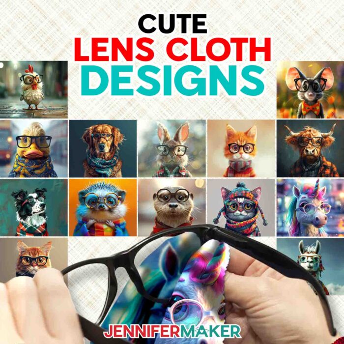 Learn how to sublimate glasses cleaning cloth projects with cute animal designs in JenniferMaker's new post!