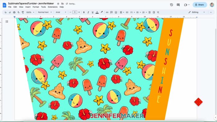 Here is my tumbler wrap ready to be printed