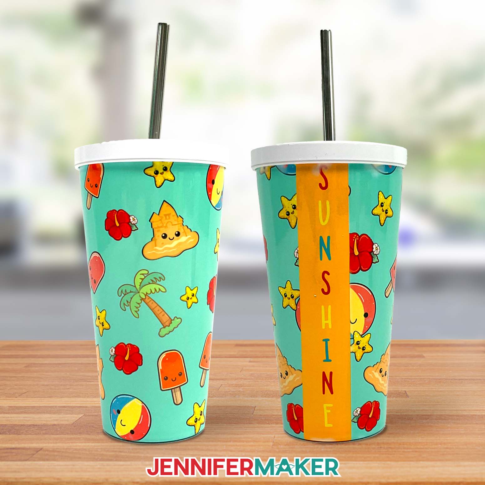 How to Sublimate Tapered Tumblers & Make a Wrap Template - Jennifer Maker