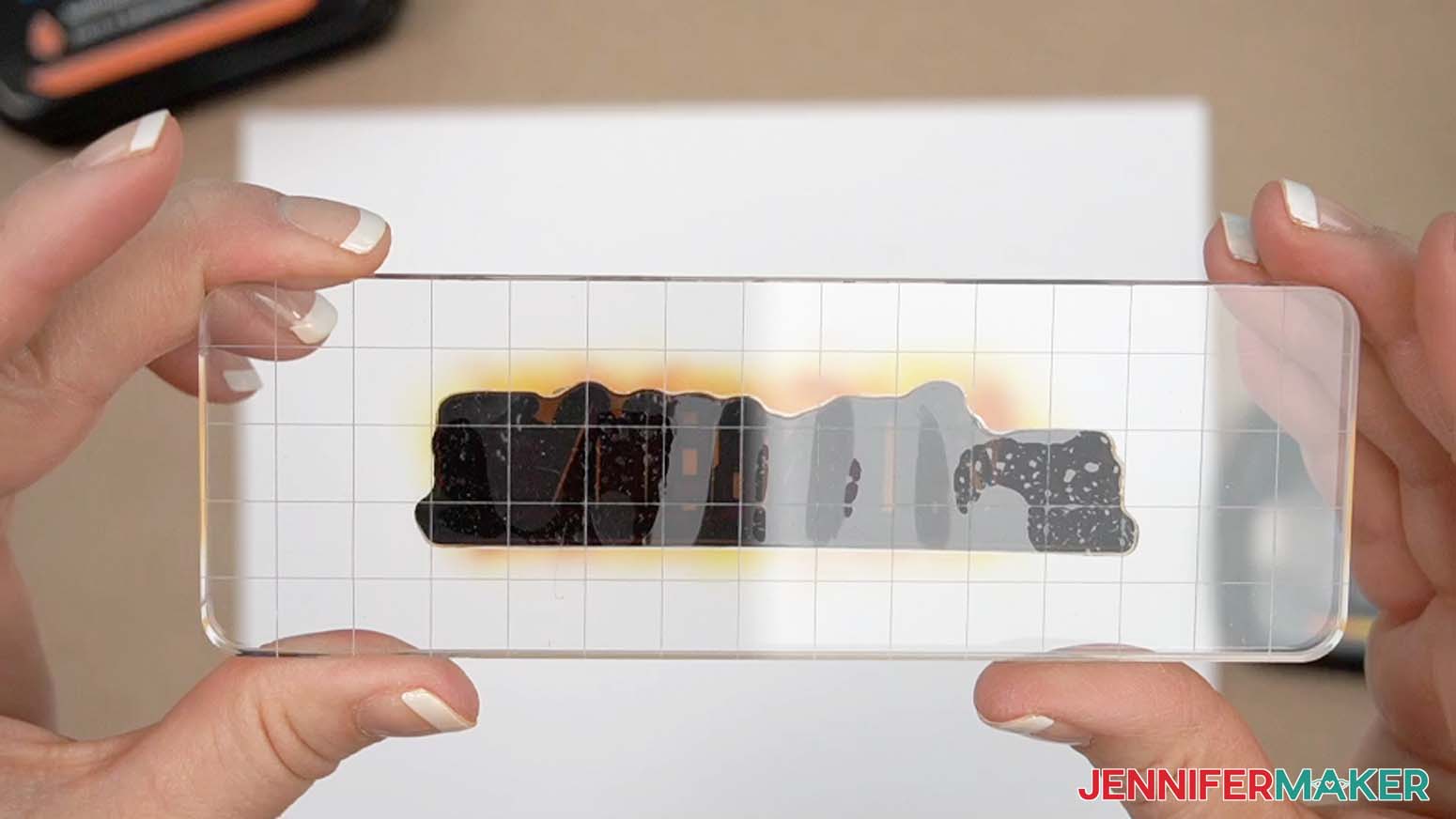 Attach your rubber stamp design onto your stamping block.