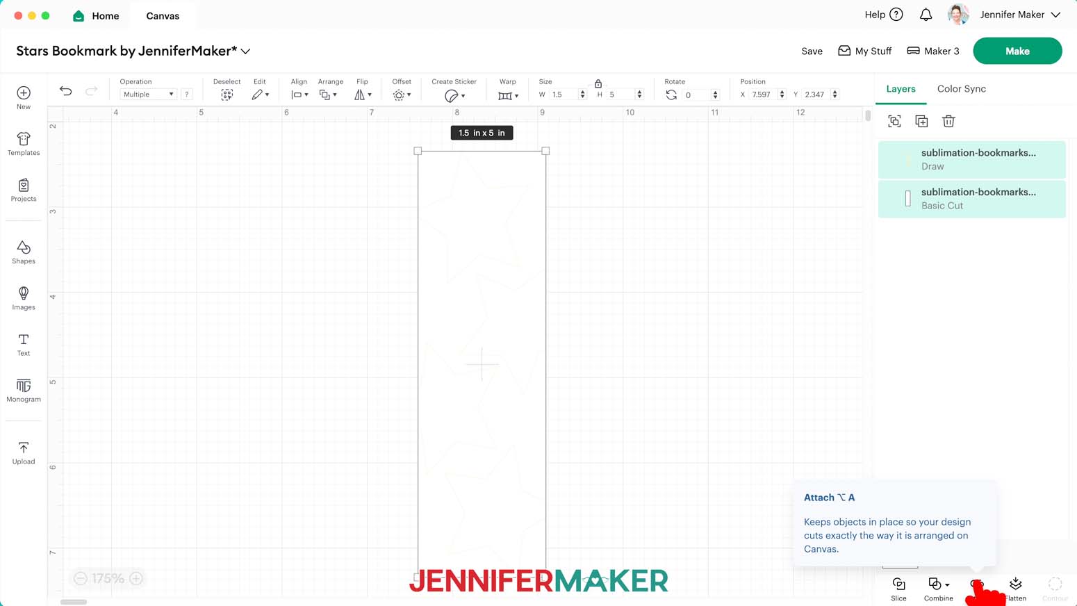 Both layers selected, click Attach.