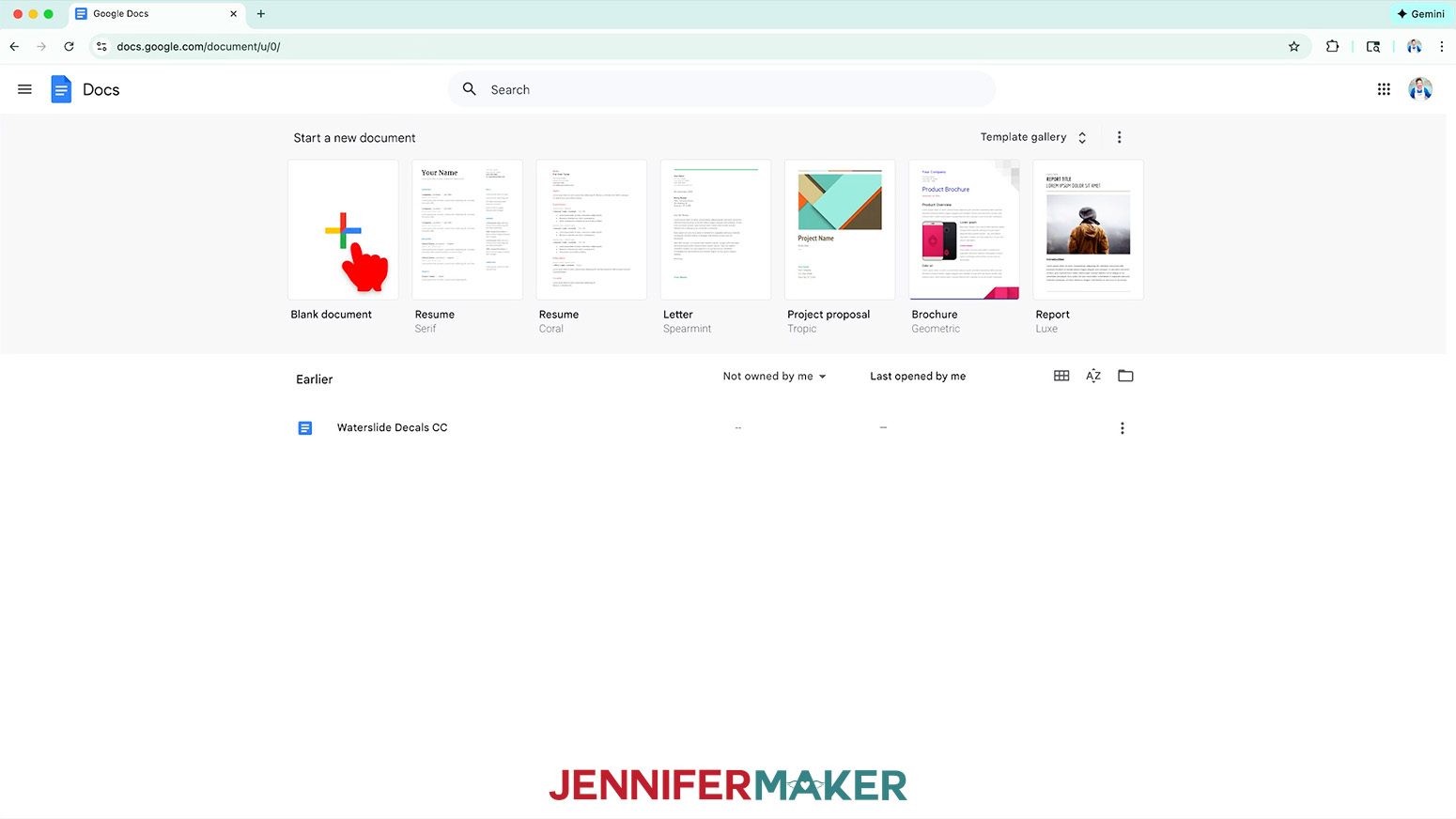Click Blank Document to begin preparing the Sublimation Basics design for print.
