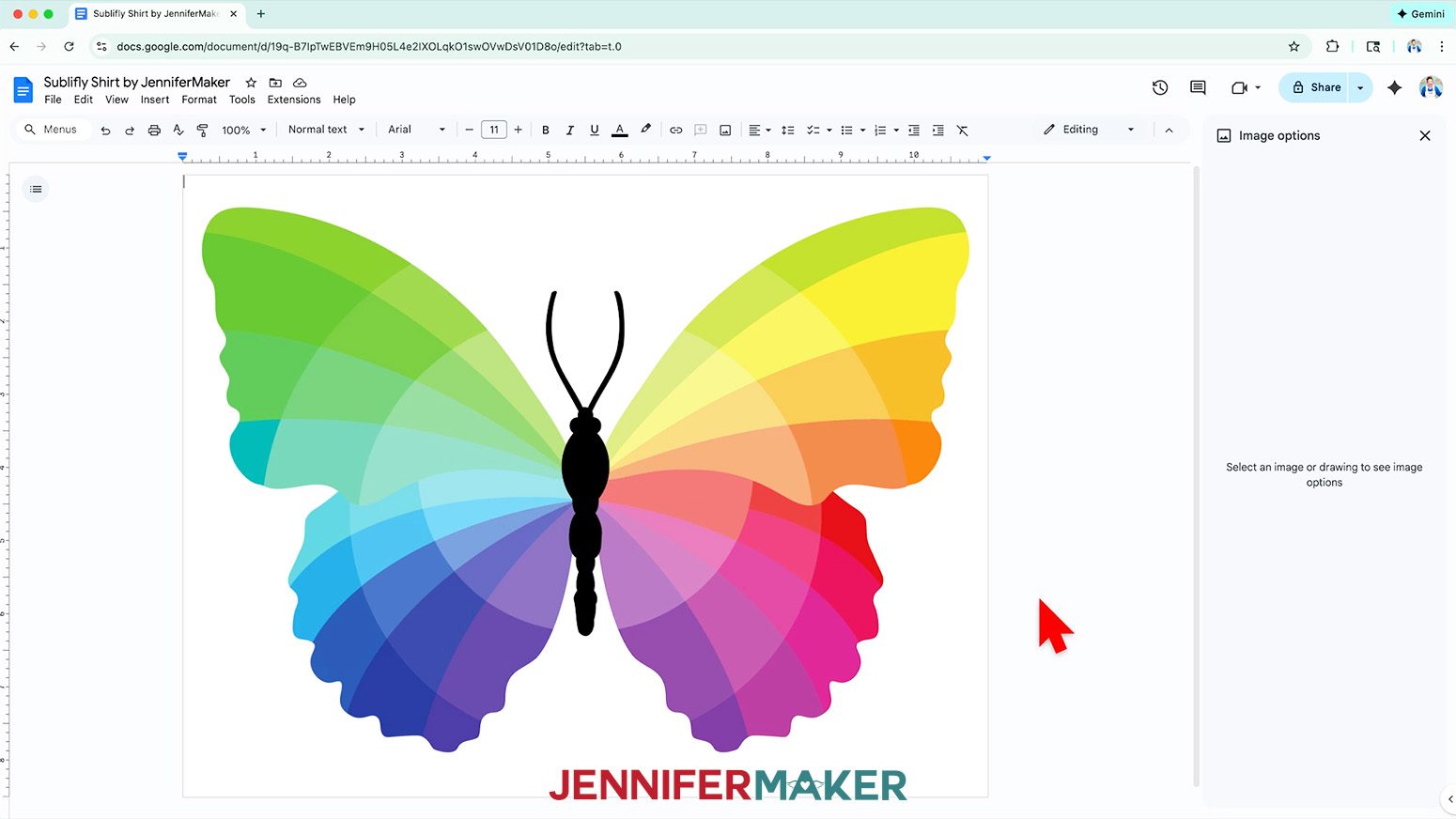Center the Sublimation Basics design on the page.