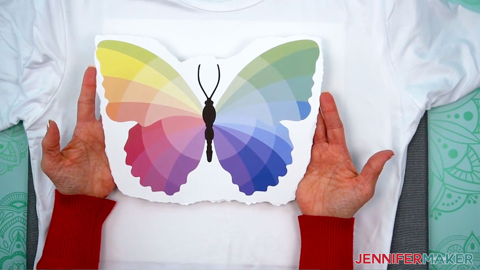 Trim the paper around the Sublimation Basics design before taping to the blank.