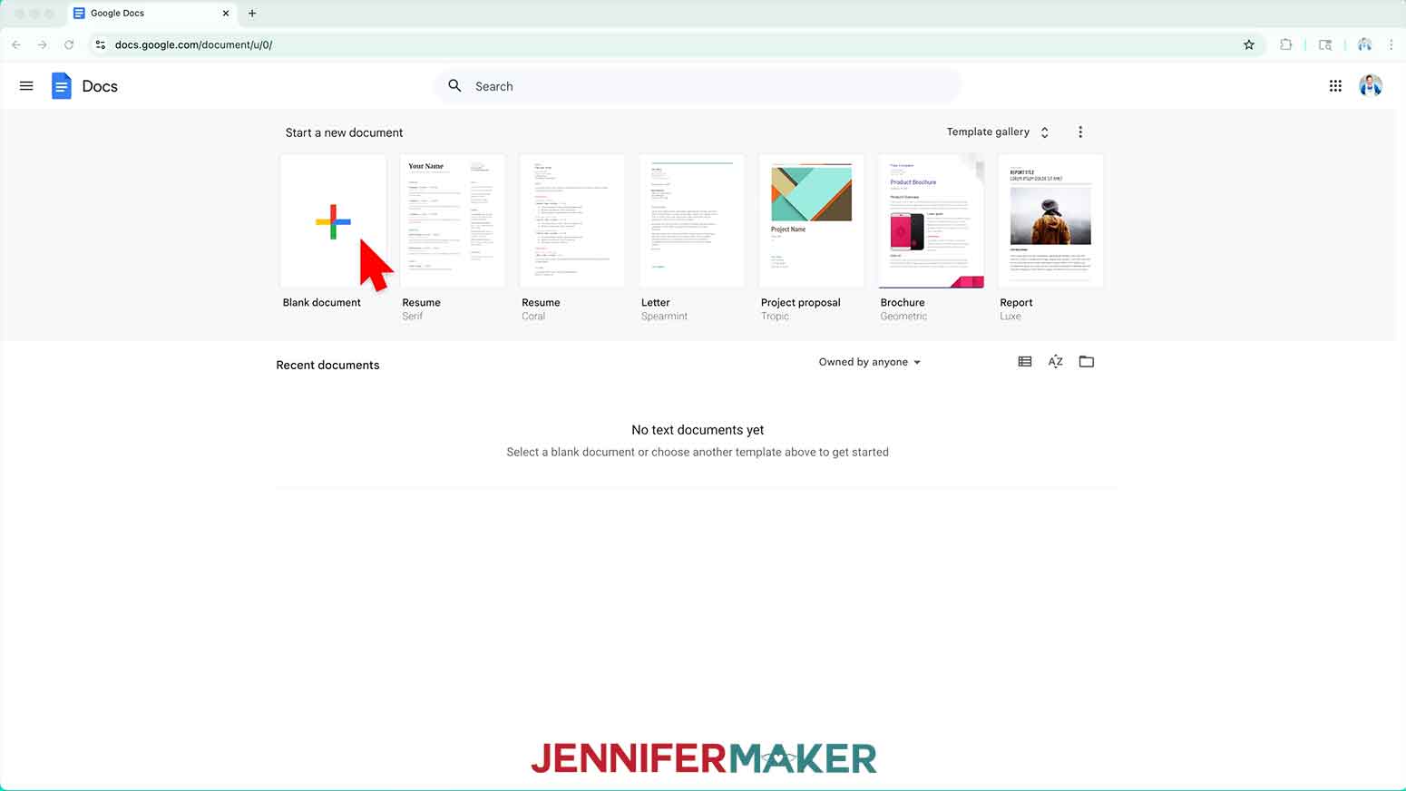 Select Blank Document to begin preparing the charcuterie board sublimation design for printing.
