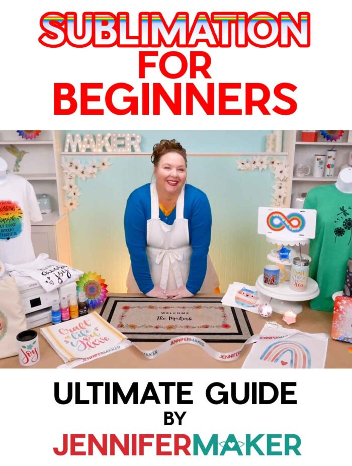 Learn Sublimation for beginners with JenniferMaker and items she has sublimation with her dye sublimation printers