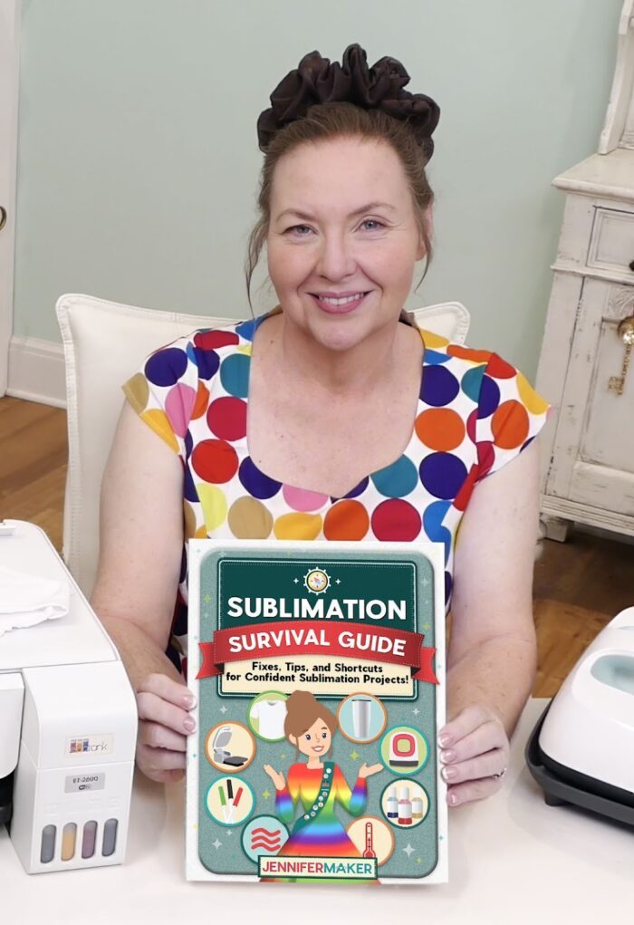 Jennifer Maker shows off her Sublimation Survival Guide, full of ways to troubleshoot making projects with the Best Sublimation Blanks