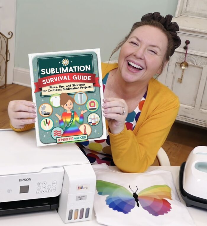 Jennifer Maker shows off her Sublimation Survival Guide, full of information on how to turn some of the Best Sublimation Blanks into amazing gifts and decor