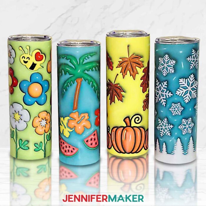4 Pack Sublimation Tumbler Blank with Sublimation Paper - Skinny Strai –  HTVRONT